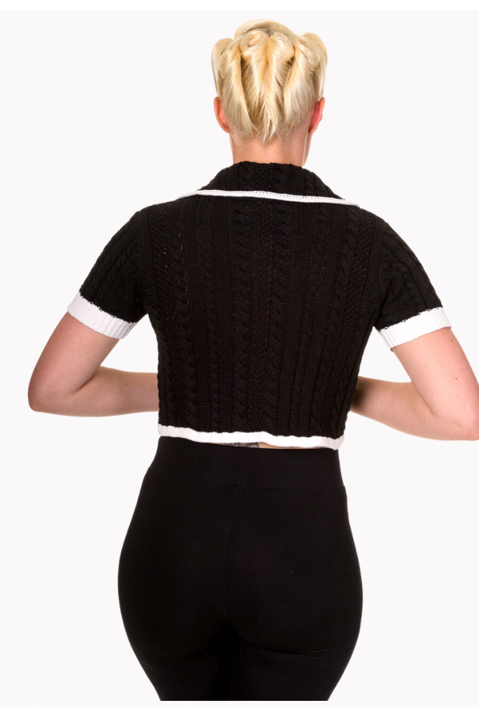 Banned Black & White Knit 50s Style Bolero - Curvique Vintage