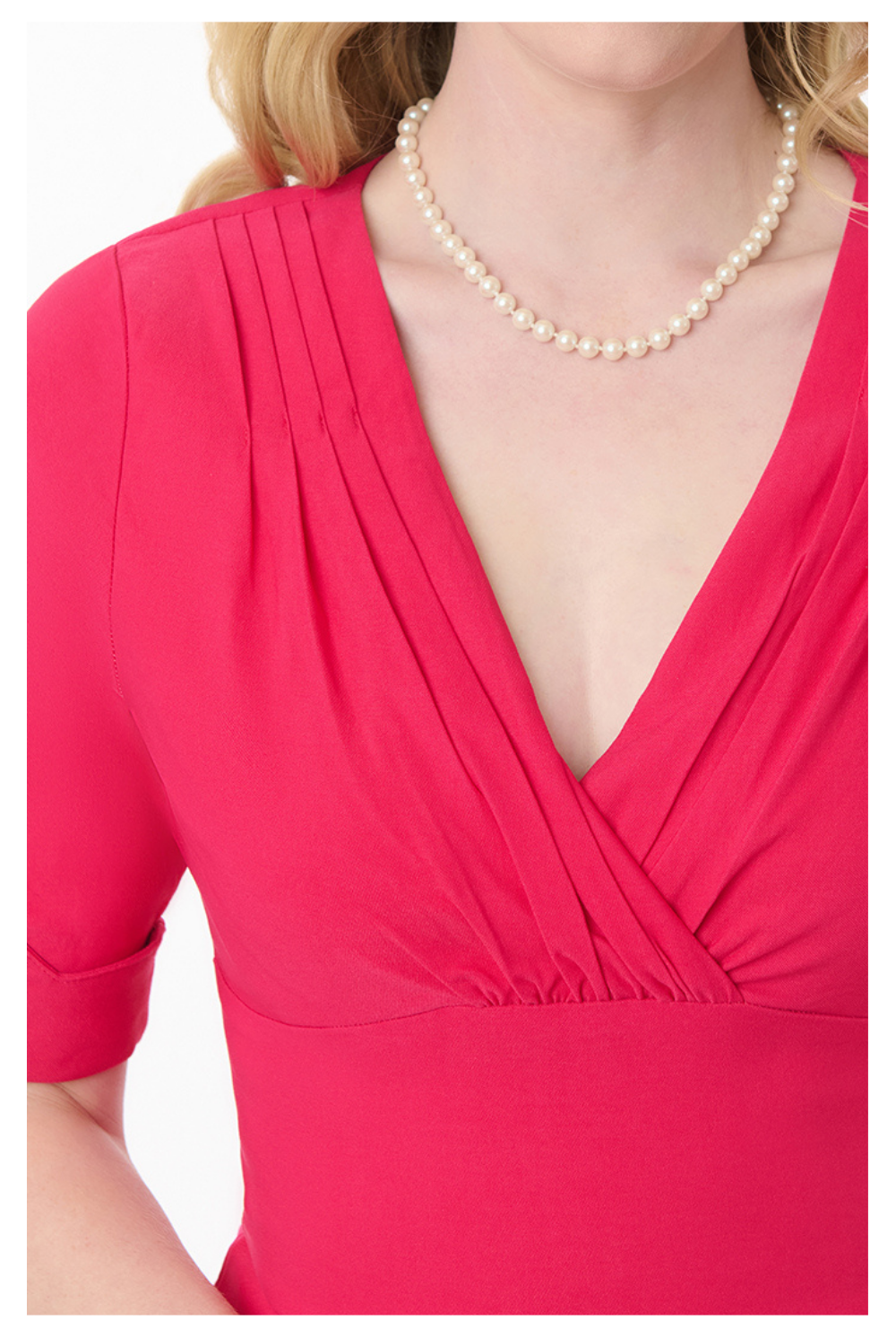 Delores Hot Pink 50s Vintage Style Swing Dress - Curvique Vintage