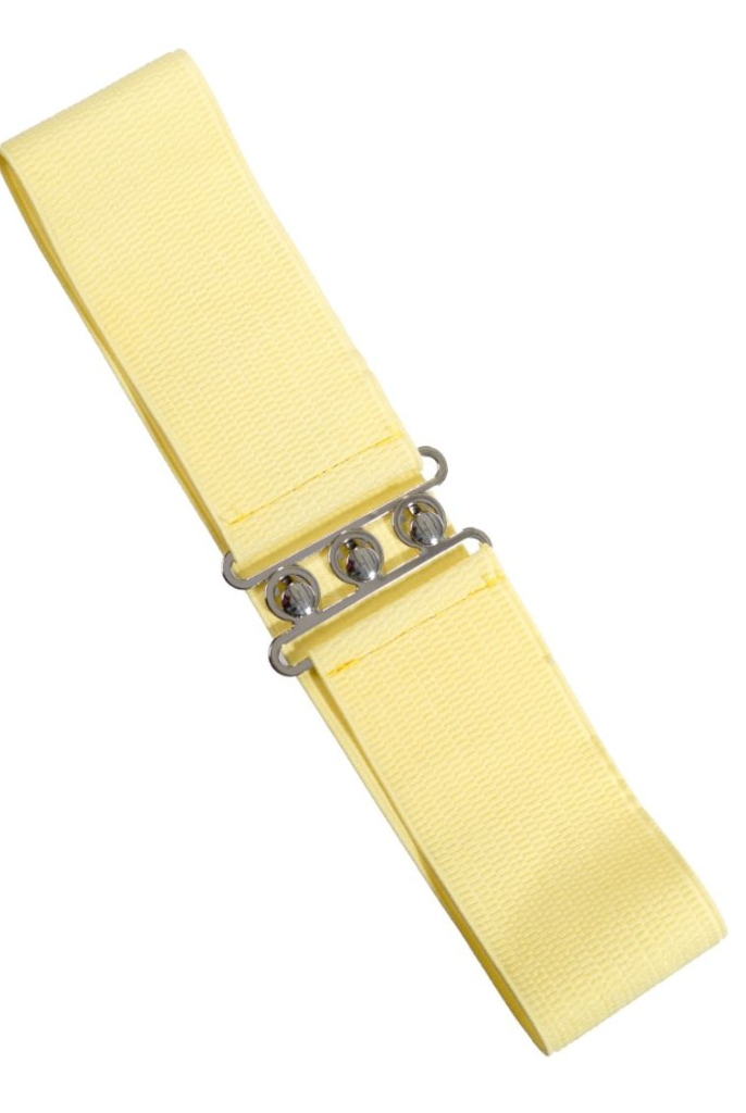 Retro 50s Style Vintage Stretch Belt - Yellow - Curvique Vintage