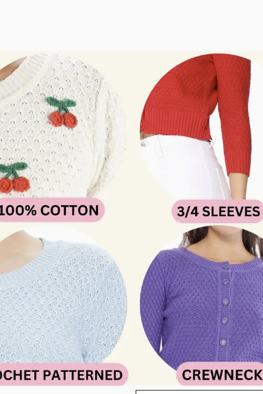 P/S MAK IVORY Retro Style 3/4 Sleeve Cardigan - Plus Size - Curvique Vintage