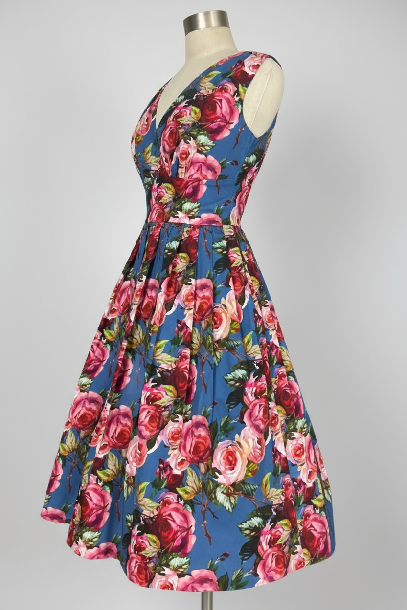 Vivian Carolina Garden 50s Vintage Style Dress - Curvique Vintage