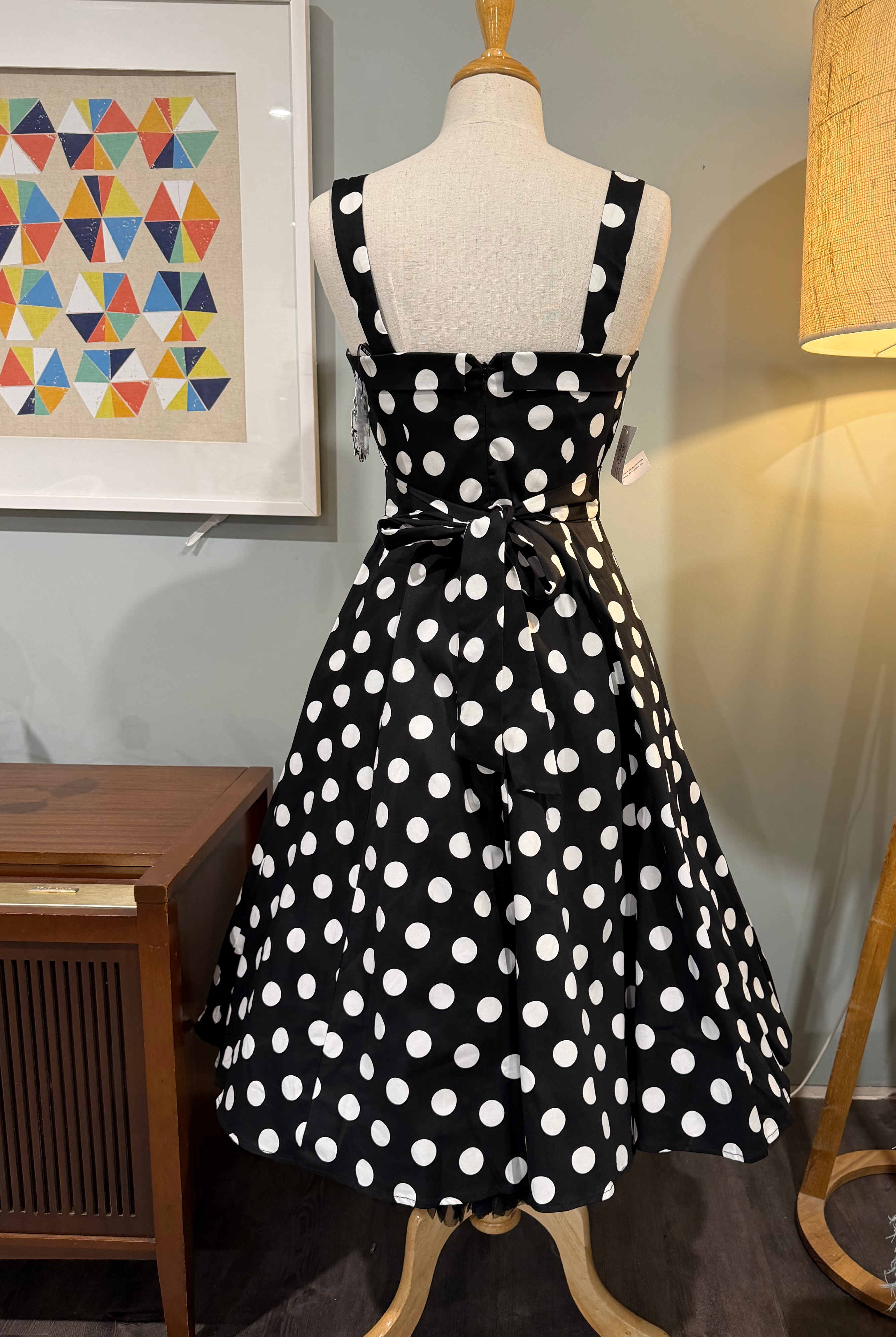 Priscilla Polka Dot 50s Style Swing Dress - Curvique Vintage