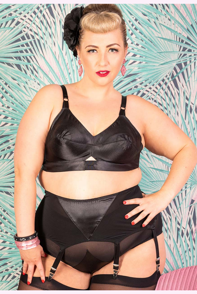 Maitresse Black Suspender Belt - Curve - Curvique Vintage