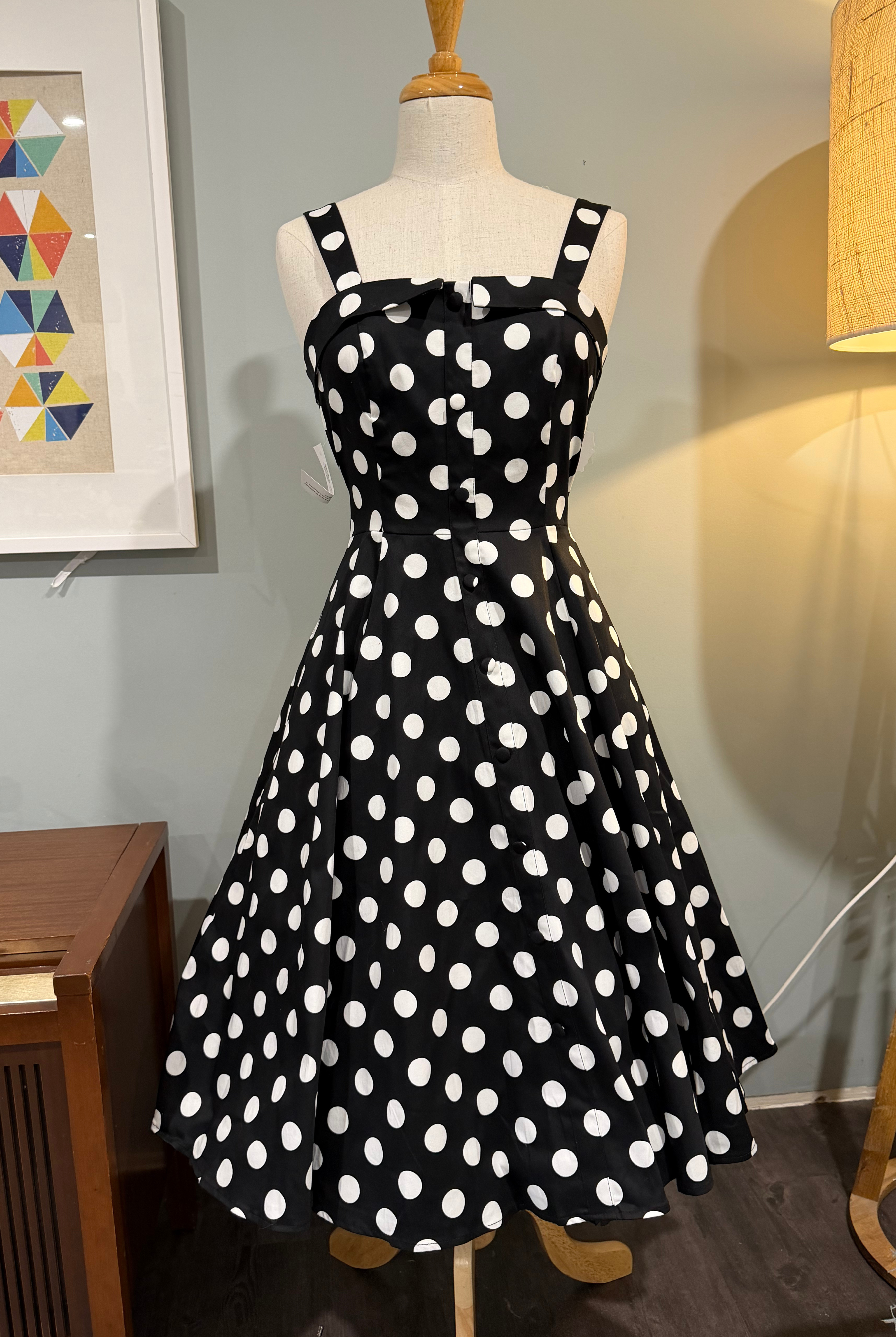 Priscilla Polka Dot 50s Style Swing Dress - Curvique Vintage
