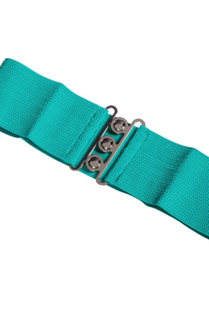 Retro Vintage Stretch Belt - Aqua - Curvique Vintage