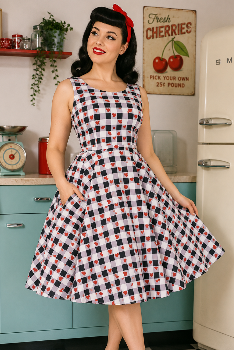 Rhiannon Lee Full Circle Gingham Swing Dress - Curvique Vintage