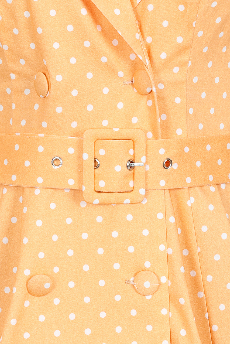 Hannah Light Orange Polka Dot Sleeveless 50s Vintage Style Swing Dress - Curvique Vintage