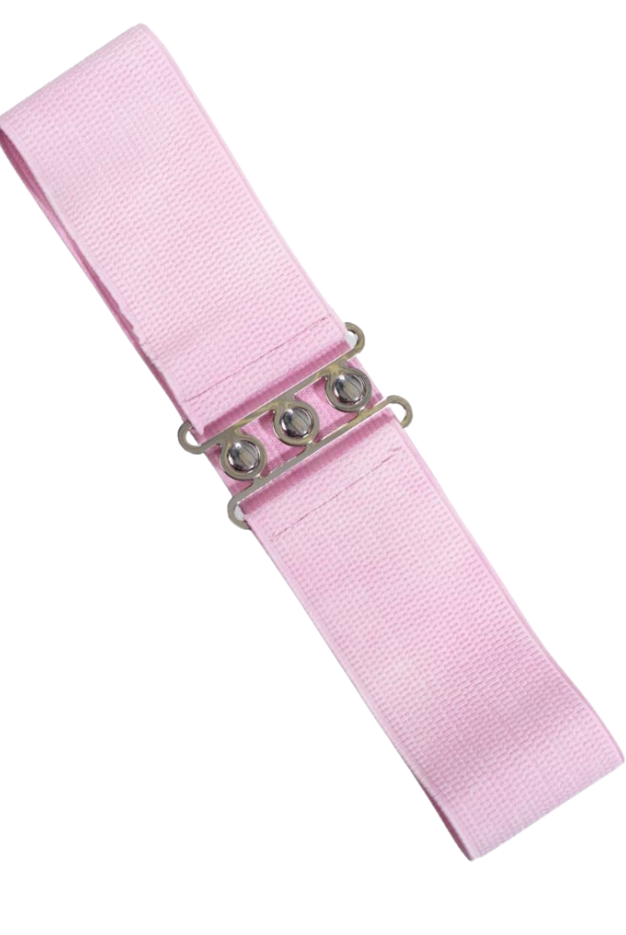 Retro 50s Style Vintage Stretch Belt - Light Pink (Plus Size) - Curvique Vintage