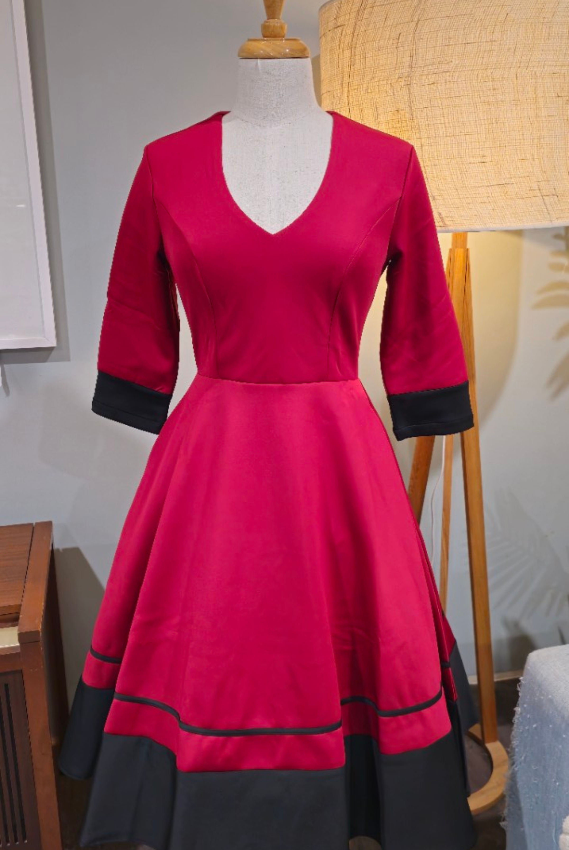 Maria Two-Tone Burgundy Vintage dress