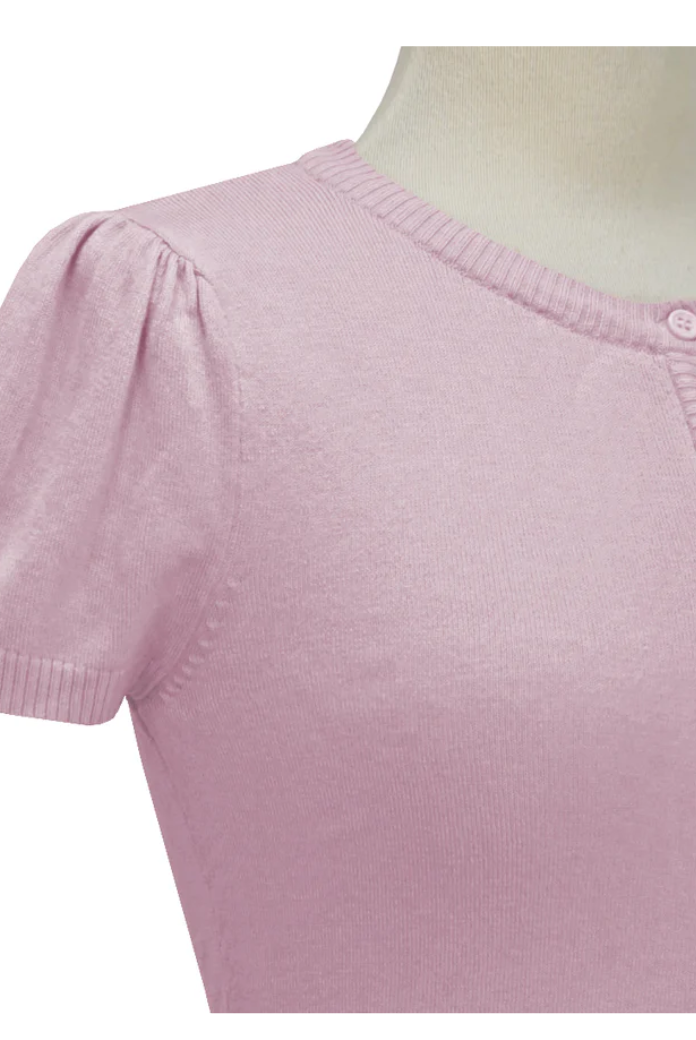 Short Sleeve Orchid Crewneck Knit Bolero - Curvique Vintage