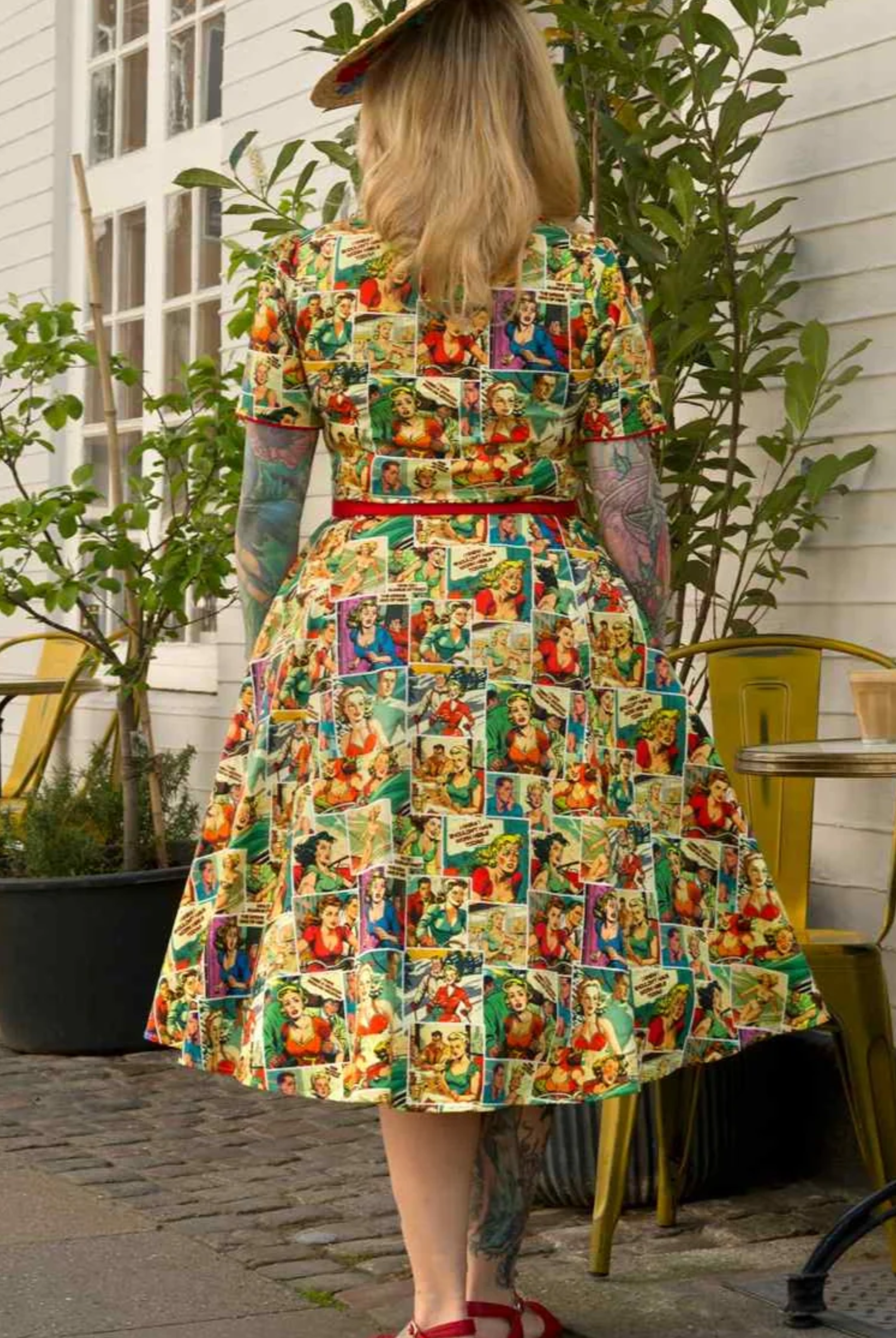 PRE ORDER Penelope II Yellow Rockabilly Comic Strip 1950s Shirt Dress - Curvique Vintage