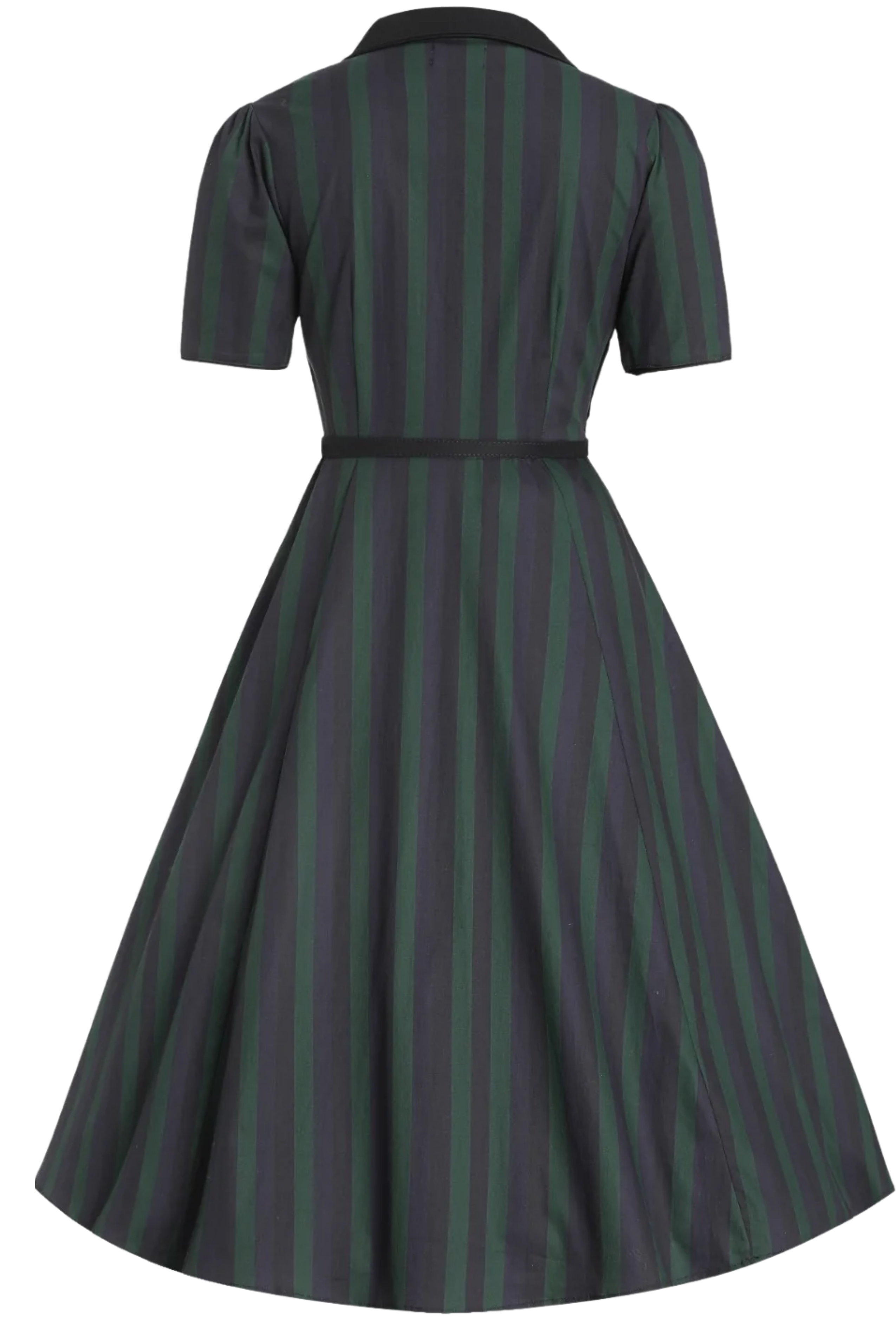 Penelope II Black & Green Stripe Shirt Dress - Pre-Order Deposit - Curvique Vintage