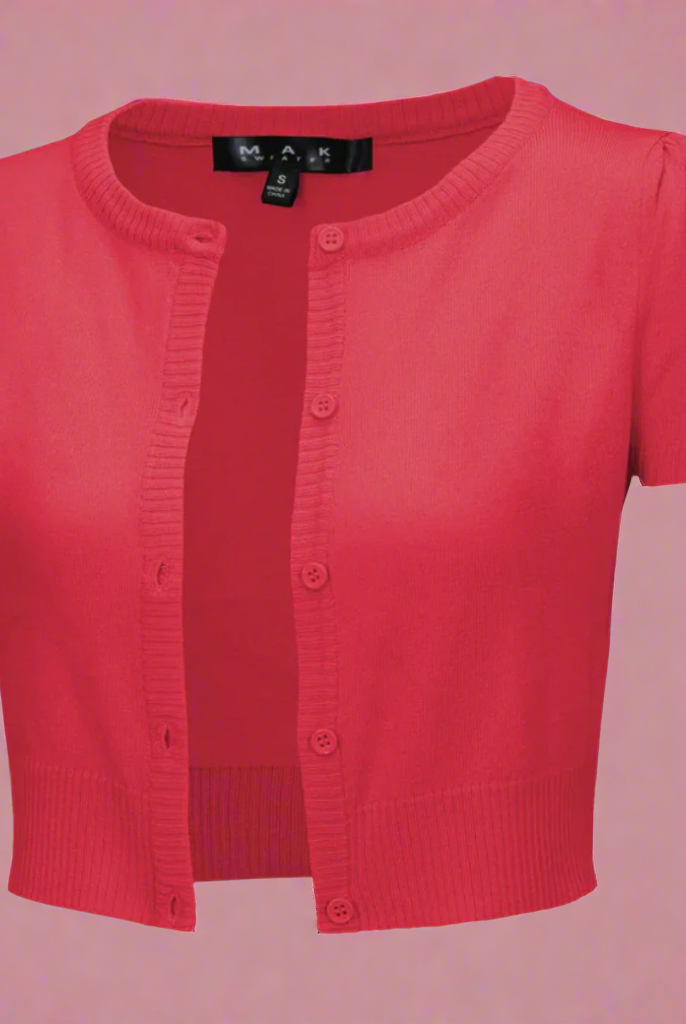 MAK SAGE Short Sleeve Crewneck Knit Bolero - Curvique Vintage