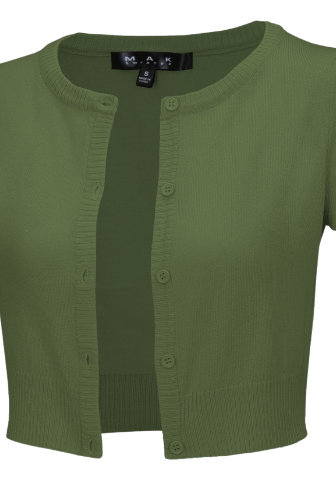 MAK SAGE Short Sleeve Crewneck Knit Bolero - Curvique Vintage