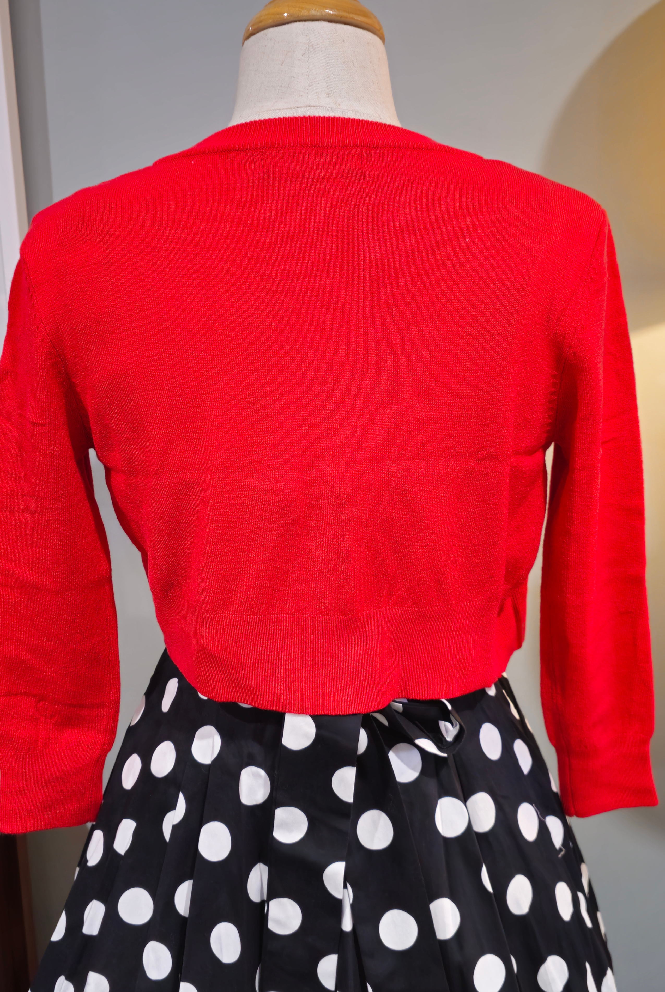 MAK 3/4 Sleeve Tomato Retro Cardigan - Curvique Vintage