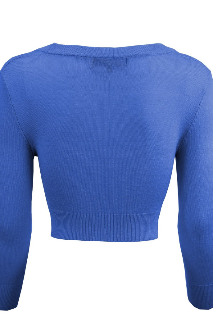 MAK Cropped Viola Retro Style 3/4 Sleeve Cardigan - Curvique Vintage