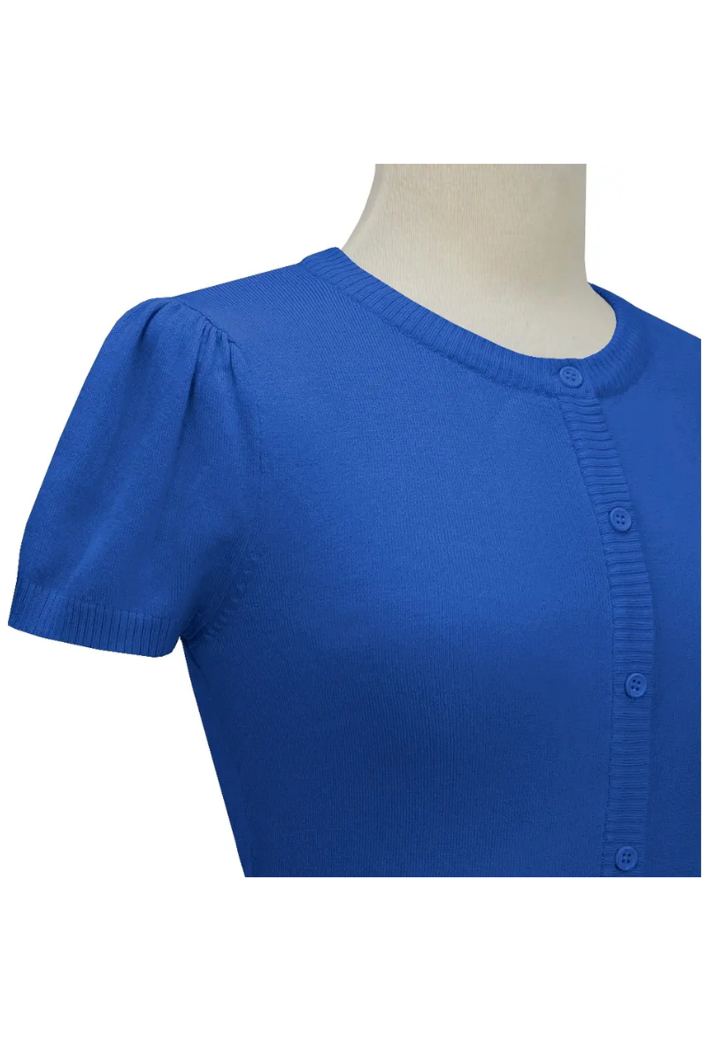 Short Sleeve VIOLA Crewneck Knit Vintage Style Bolero - Curvique Vintage