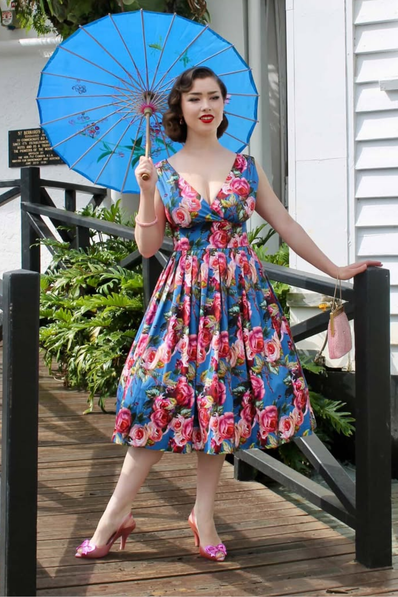 Vivian Carolina Garden 50s Vintage Style Dress - Curvique Vintage