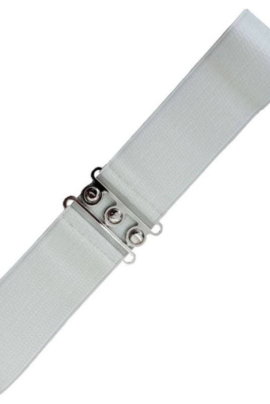 Retro Vintage Stretch Belt - White (Plus Size) - Curvique Vintage