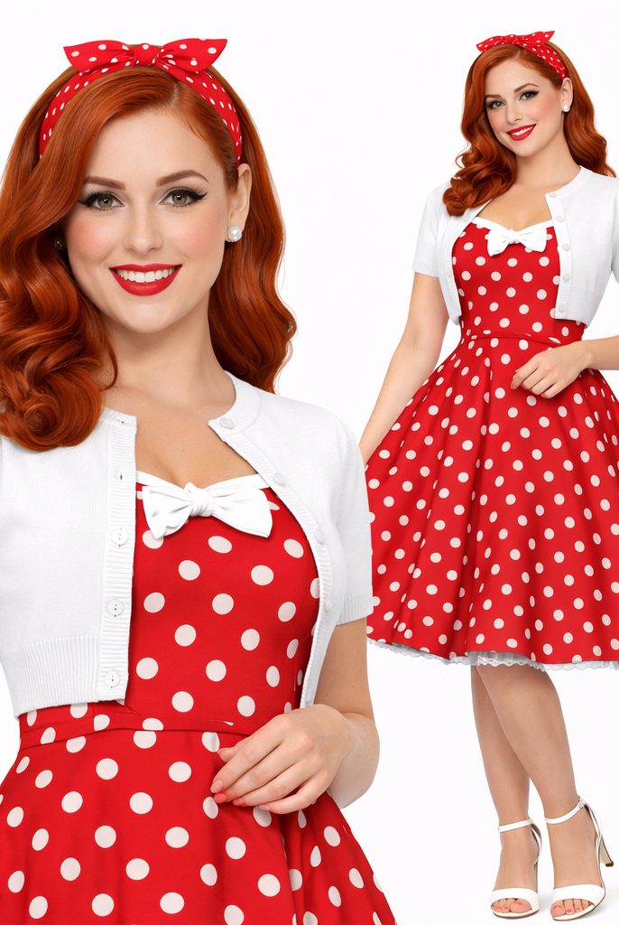 Short Sleeve WHIITE Crewneck Vintage Inspired Knit Bolero - Curvique Vintage