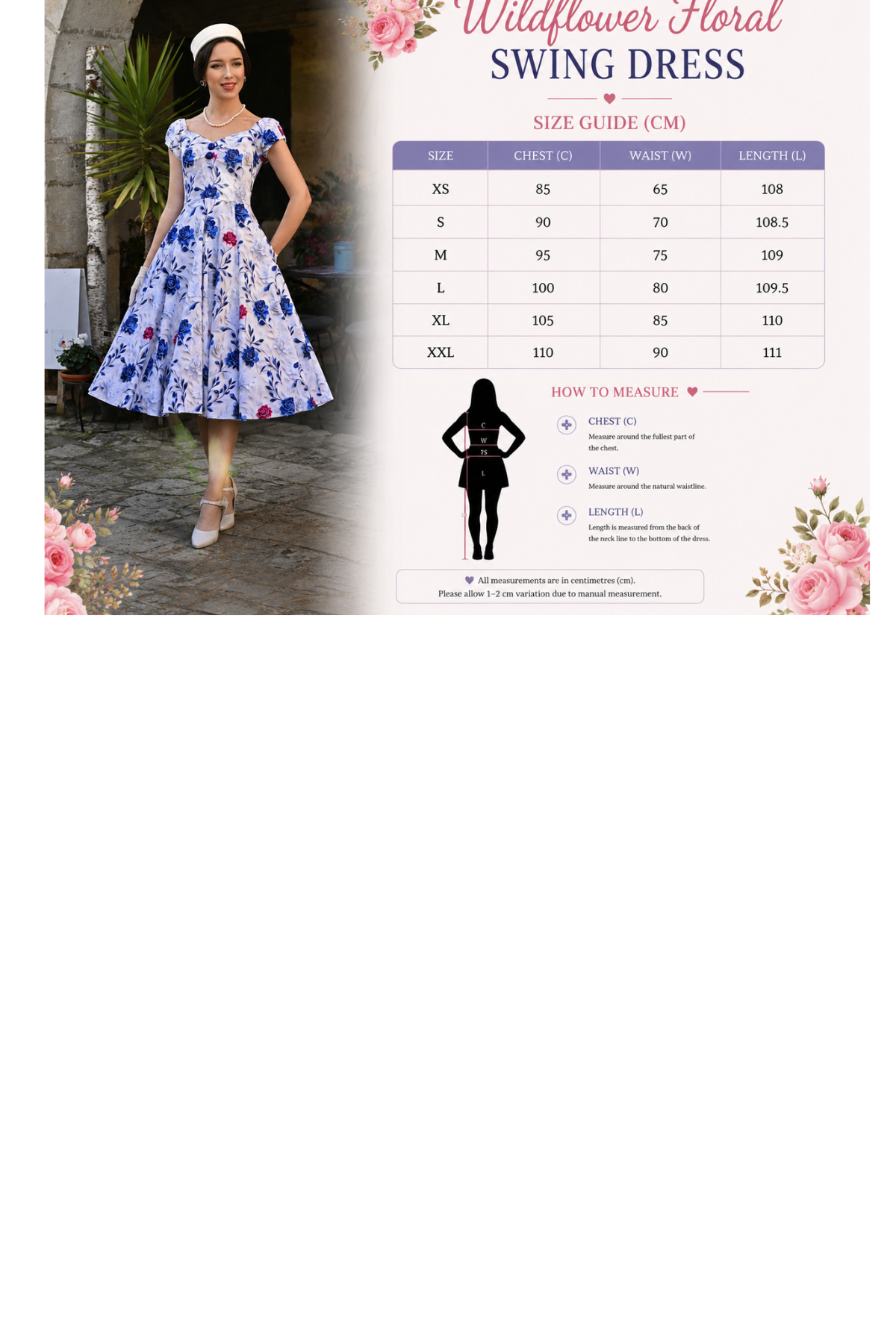 Wildflower Floral Vintage Inspired Swing Dress - Curvique Vintage
