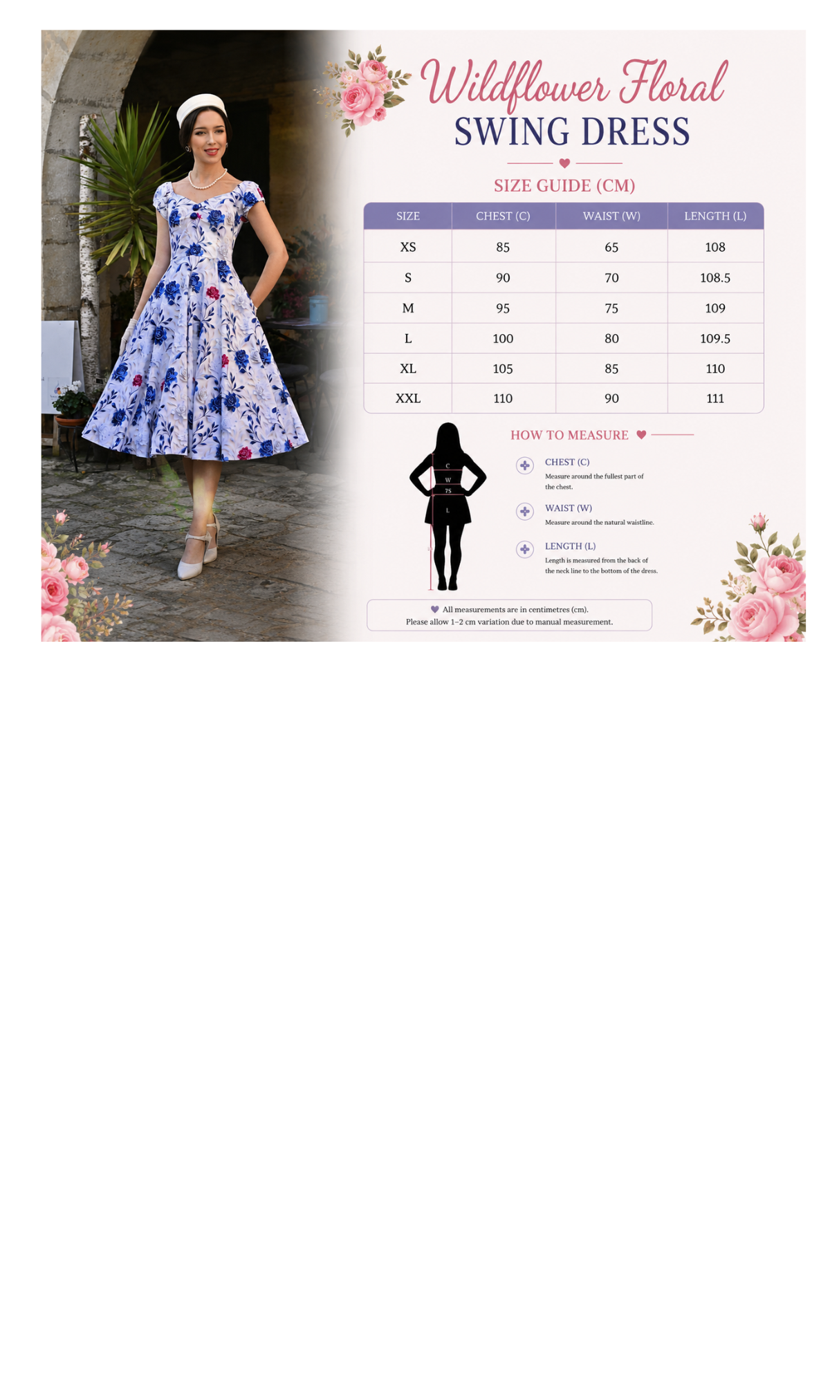 Wildflower Floral Vintage Inspired Swing Dress - Curvique Vintage
