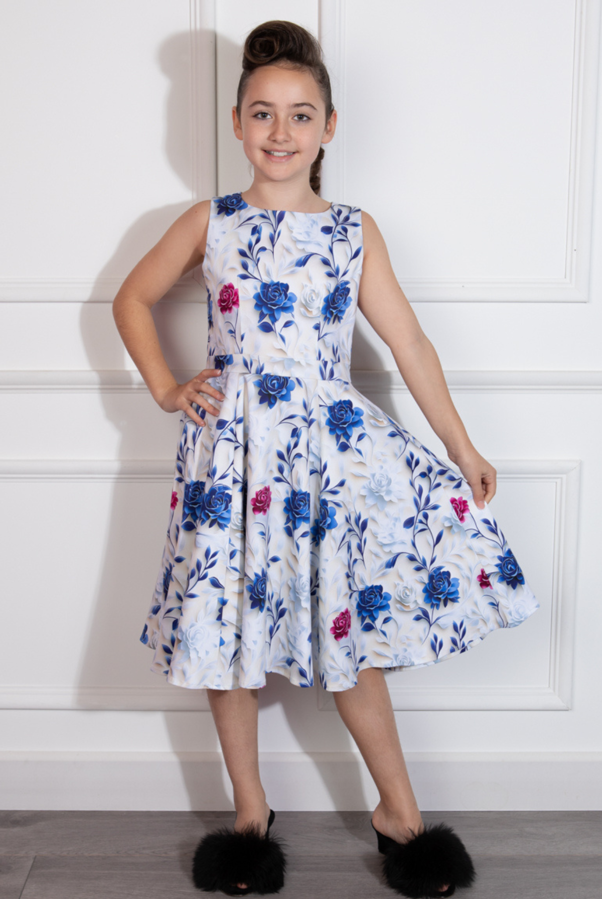 Wildflower Floral Swing Dress in Kids - Curvique Vintage