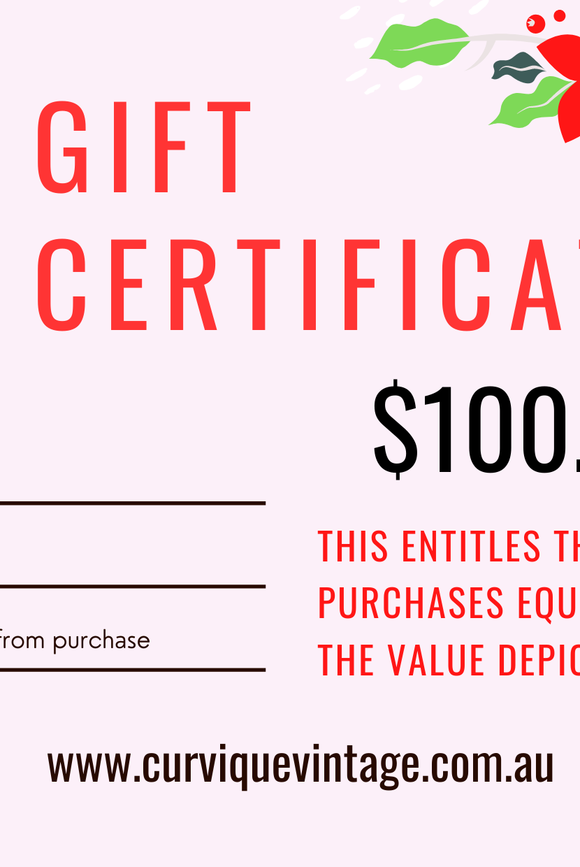 Gift Certificate $100.00 - Curvique Vintage