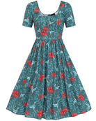 Giada Hummingbird Eden Retro Swing Dress - Curvique Vintage