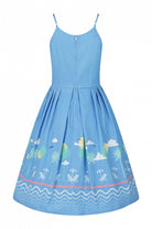 Light Blue 50s Vintage Style Strappy Summer Holiday Dress - Curvique Vintage