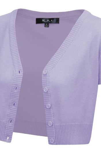 Short Sleeve Lilac Cropped MAK Cargidan/Bolero - Curvique Vintage