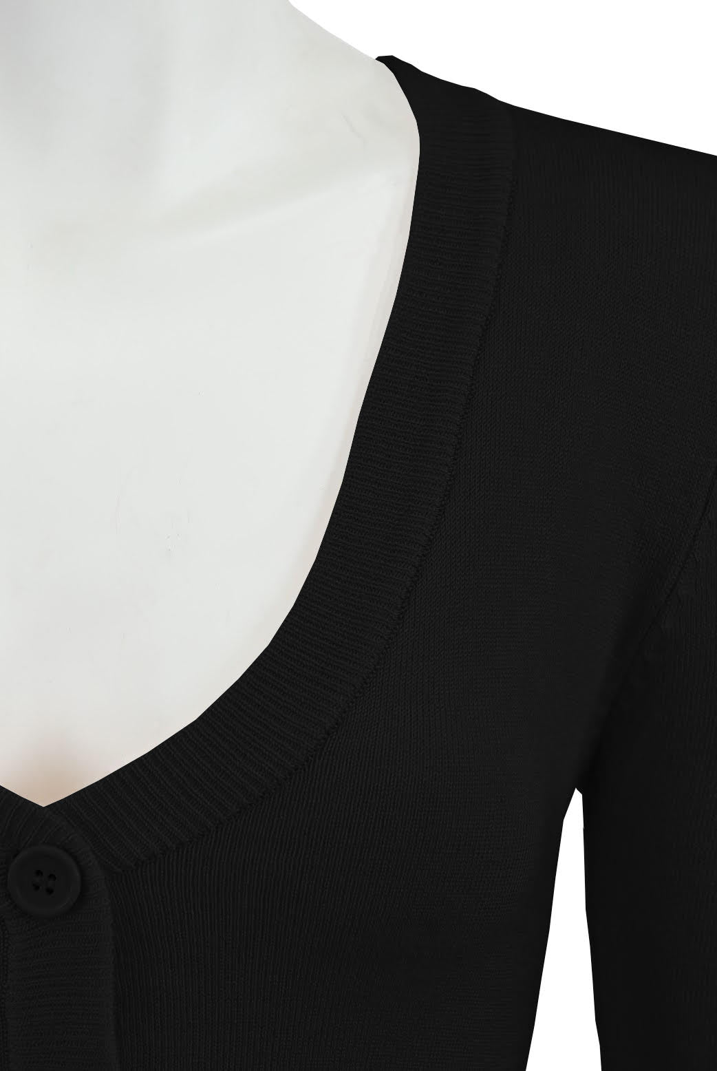 MAK Black Vintage Style Knitted Cardigan/Bolero - Curvique Vintage