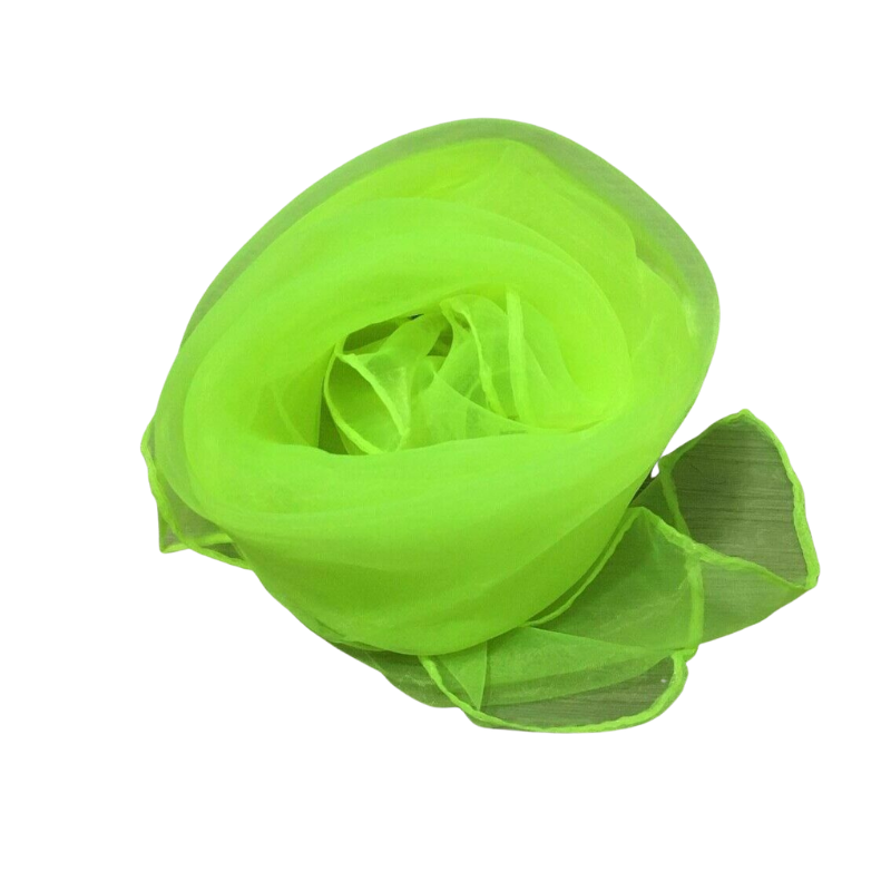 Neon Green Chiffon Retro Vintage 50s Scarf - Curvique Vintage