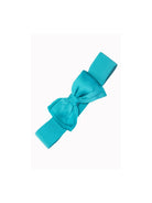 Teal Blue Bella Retro Stretch Bow Belt - Curvique Vintage