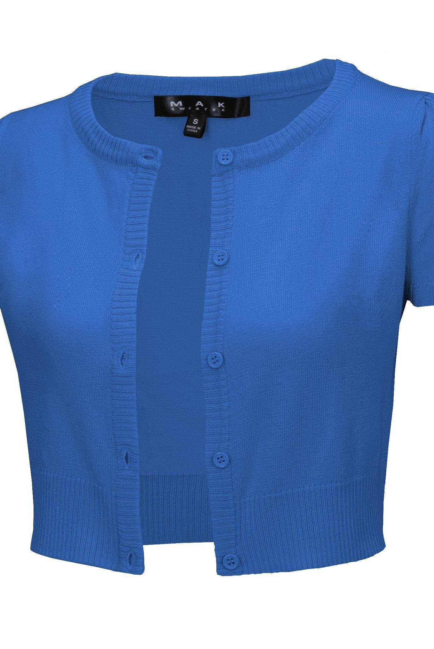 MAK Cropped Viola Button Down Short Sleeve Bolero - Curvique Vintage