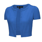 MAK Cropped Viola Button Down Short Sleeve Bolero - Curvique Vintage