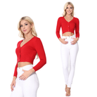 MAK Cropped 3/4 Sleeve V-Neck Cardigan - Grape - Curvique Vintage