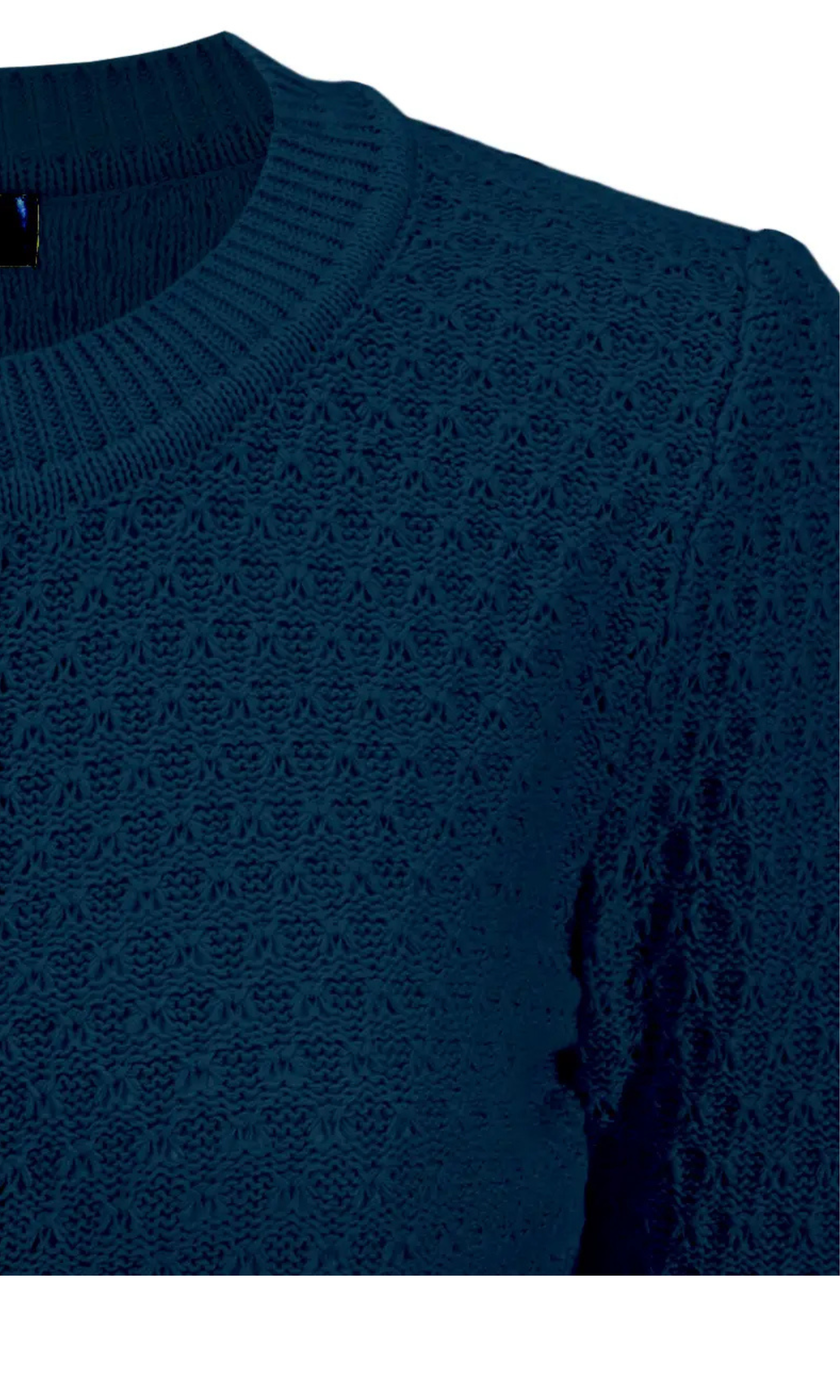 MAK 3/4 Sleeve Cotton Cardigan - Navy - Curvique Vintage