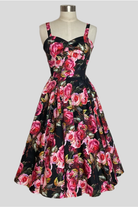 Sandi Georgia Floral 50s Vintage Style Garden Swing Dress - Curvique Vintage
