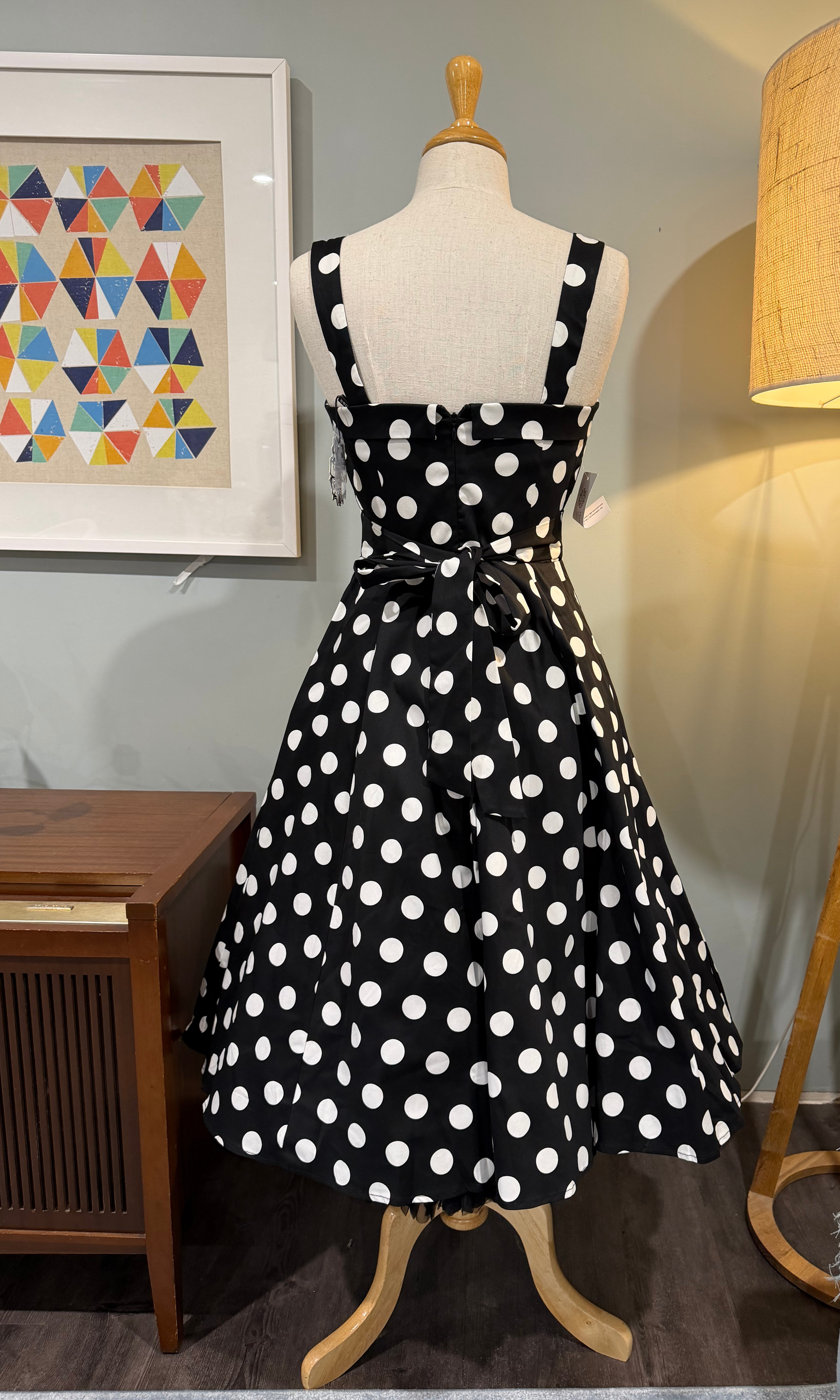 Priscilla Polka Dot 50s Style Swing Dress - Curvique Vintage
