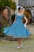 Lila Green Polka Dot Vintage Style Swing Dress - Curvique Vintage
