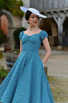 Lila Green Polka Dot Vintage Style Swing Dress - Curvique Vintage