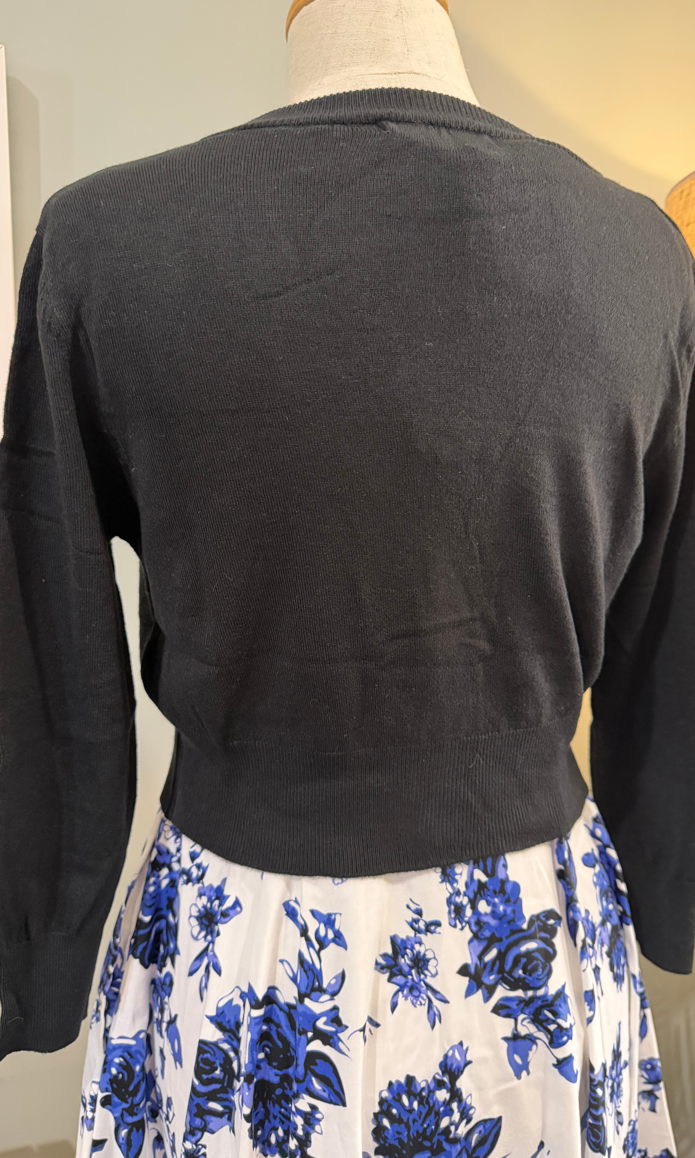 MAK 3/4 Sleeve Black Retro Cardigan - Curvique Vintage