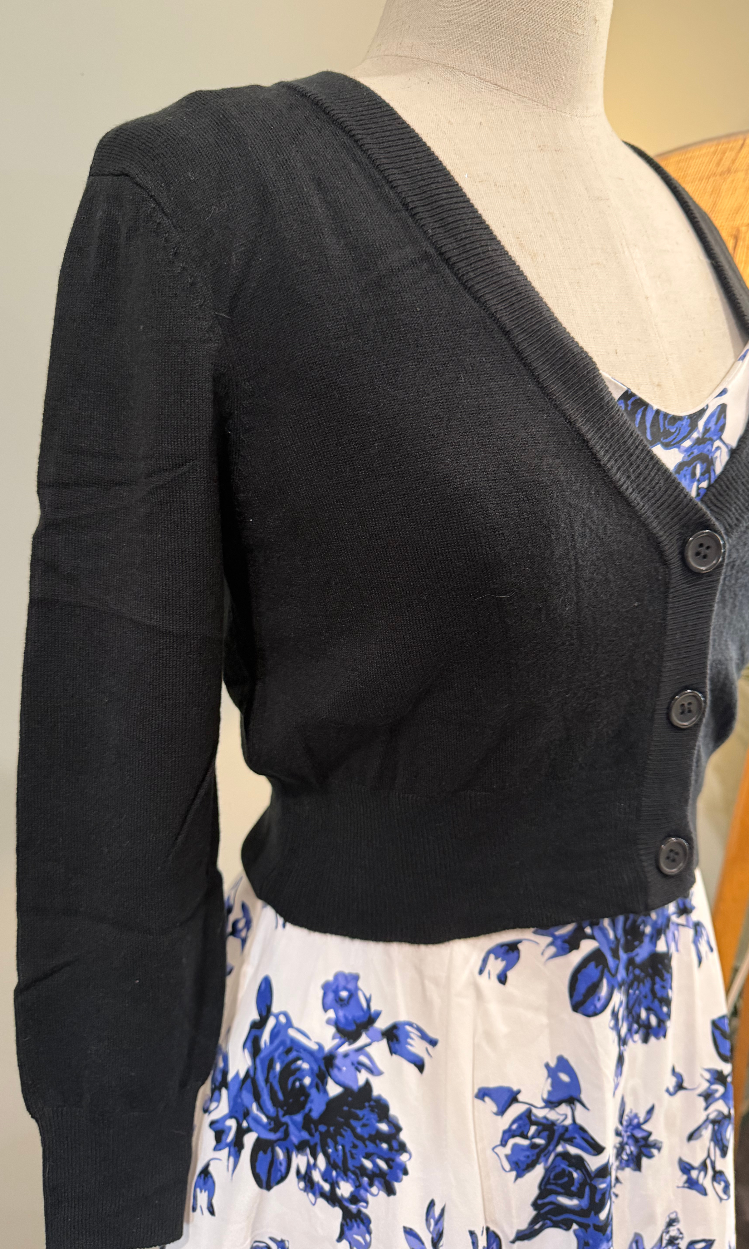 MAK 3/4 Sleeve Black Retro Cardigan - Curvique Vintage