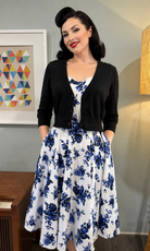MAK 3/4 Sleeve Black Retro Cardigan - Curvique Vintage