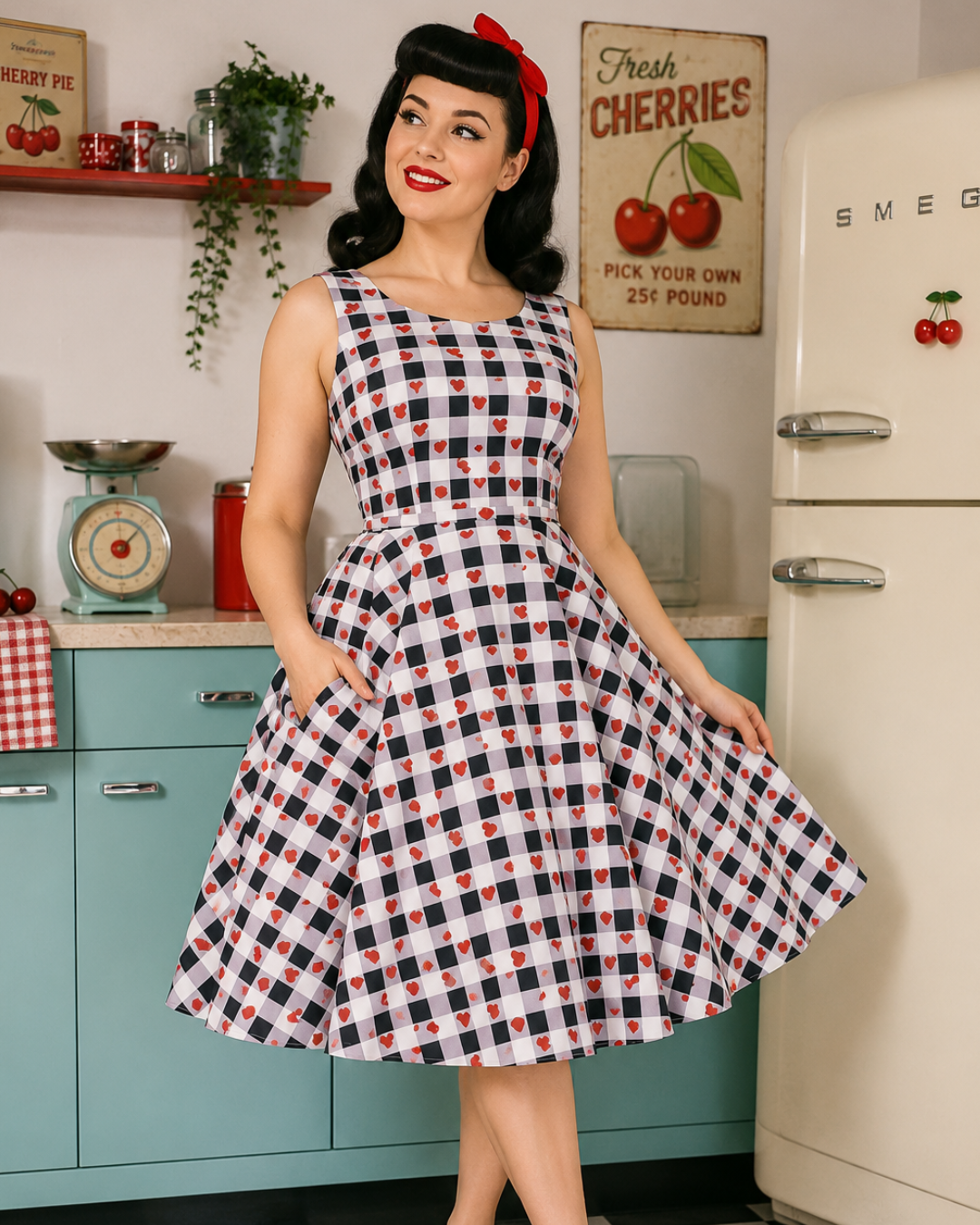 Rhiannon Lee Full Circle Gingham Swing Dress - Curvique Vintage