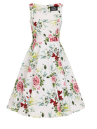 Carole Floral 50s Vintage Inspired Swing Dress - Plus Size - Curvique Vintage
