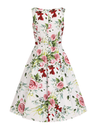 Carole Floral 50s Vintage Inspired Swing Dress - Plus Size - Curvique Vintage