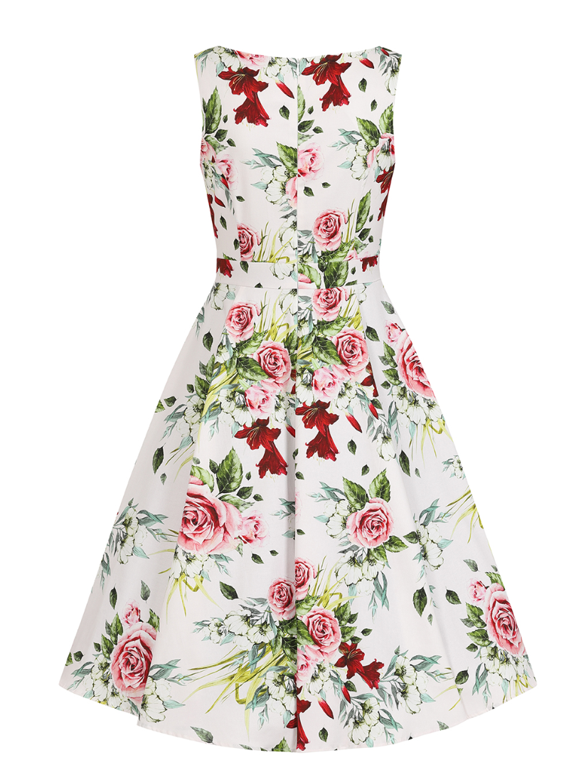 Carole Floral 50s Vintage Inspired Swing Dress - Plus Size - Curvique Vintage