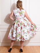 Carole Floral 50s Vintage Inspired Swing Dress - Plus Size - Curvique Vintage